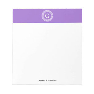 Bloc De Notas Amethyst What Greek Key Rnd Frame First Monograma