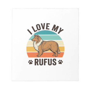 Bloc De Notas Amo a mi Rufus Diseño de perro vintage_1