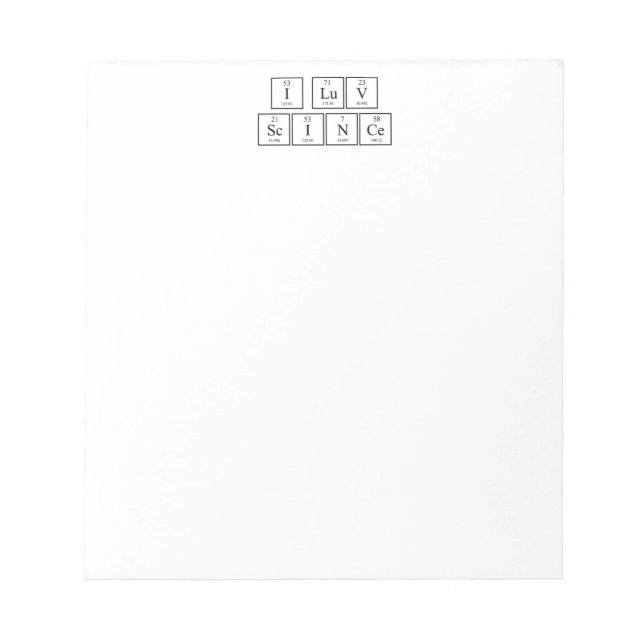 Bloc De Notas Amo el Notepad de Ciencia (Frente)