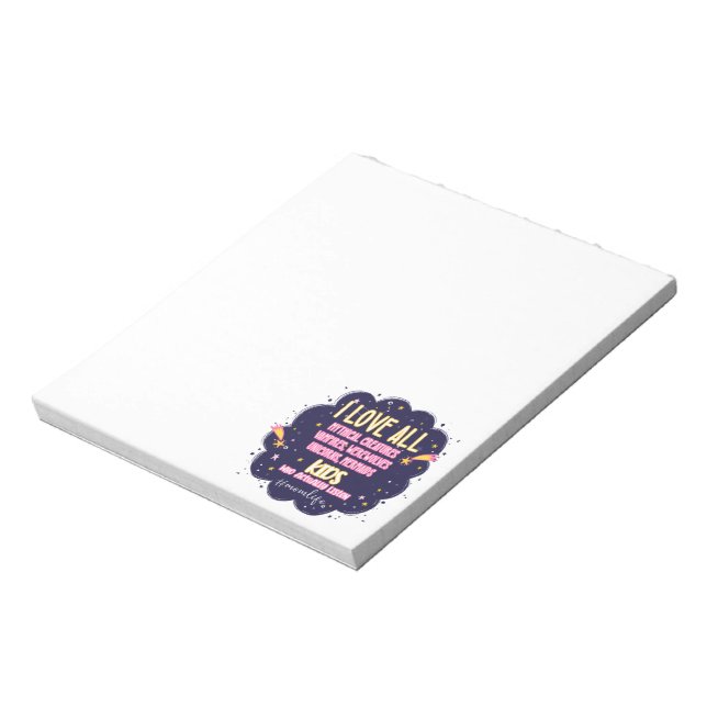 Bloc De Notas Amo Todas Las Criaturas Míticas, Vampiros, Werewol (Lado Izquierdo)