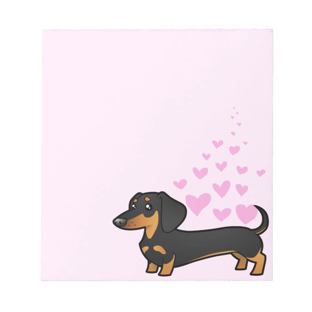 Bloc De Notas Amor de Dachshund (pelo liso) (Frente)