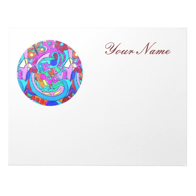 Bloc De Notas amor hippie groovy personalizado (Frente)