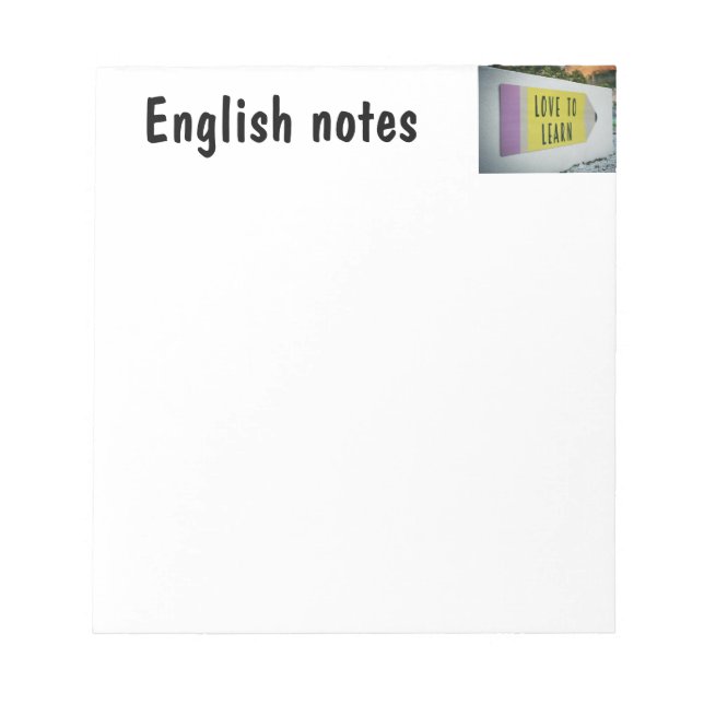 Bloc De Notas Amor por aprender notas en inglés (Frente)