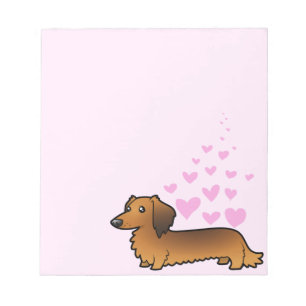 Bloc De Notas Amor por Dachshund (pelo largo)