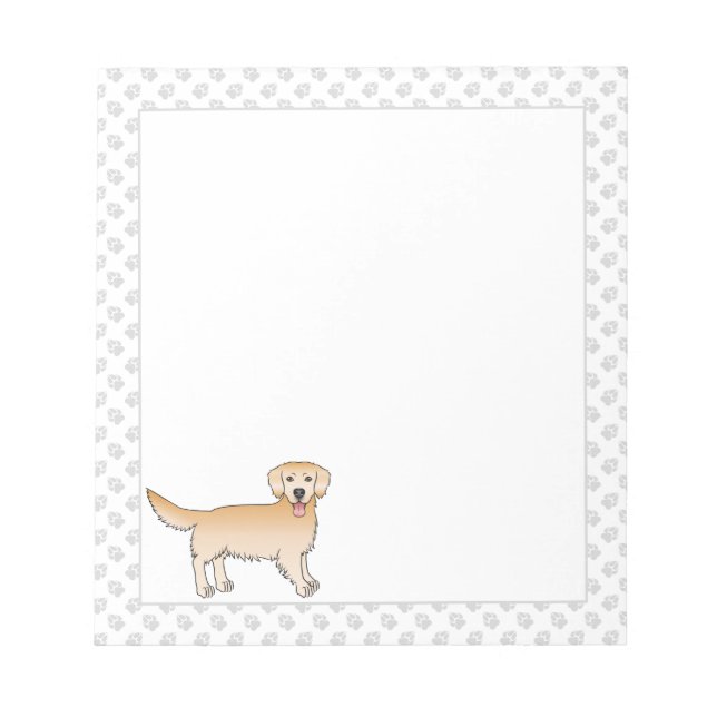 Bloc De Notas Amortiguador amarillo de oro lindo perro de carica (Frente)