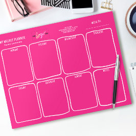 Bloc De Notas Añadir logo Sencillo Planner Semanal Rosa Brillant