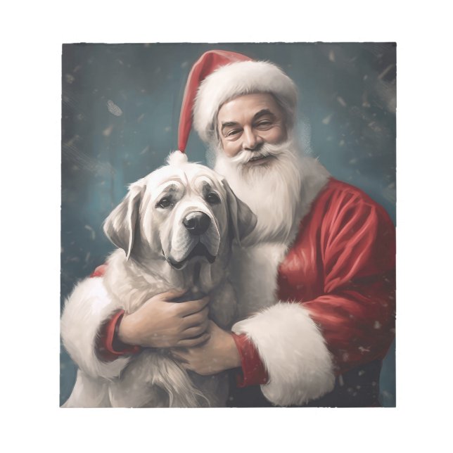 Bloc De Notas Anatolian Shepherd con Navidades de Santa Claus (Frente)