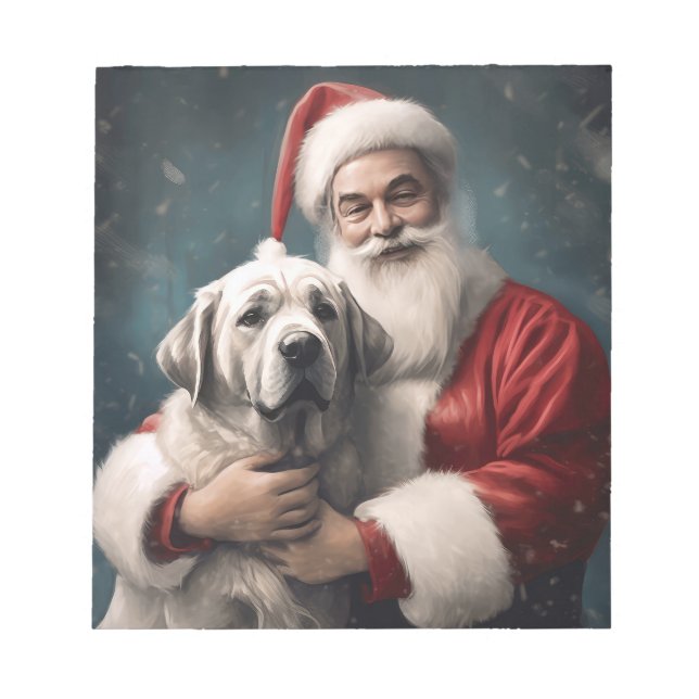Bloc De Notas Anatolian Shepherd con Navidades de Santa Claus (Frente)