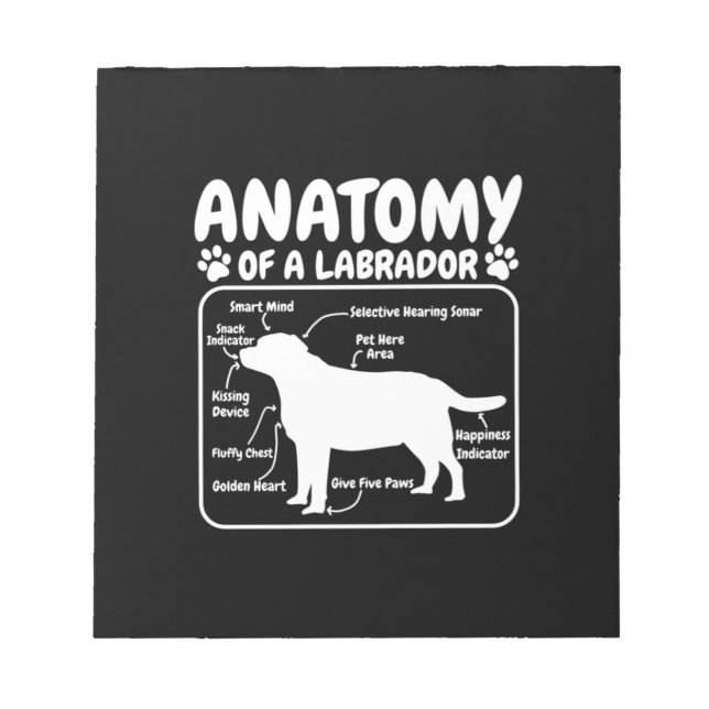 Bloc De Notas Anatomía de perro de Labrador (Frente)