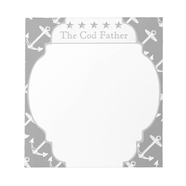 Bloc De Notas Anclaje gris náutico (Frente)