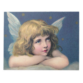 Bloc De Notas Ángel celestial soñando despierto en una nube en e