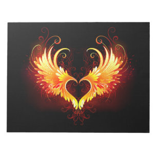 Bloc De Notas Angel Fire Heart with Wings