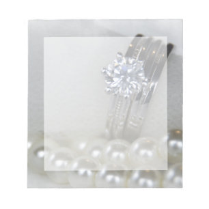 Bloc De Notas Anillos de diamantes y Boda de Perlas Blancas