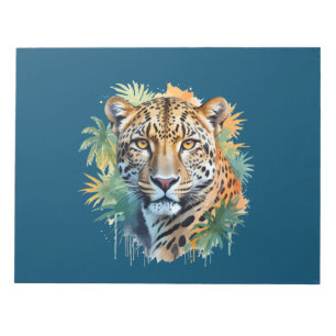 Bloc De Notas Animal De Arte Del Vector De Leopardo En La Natura
