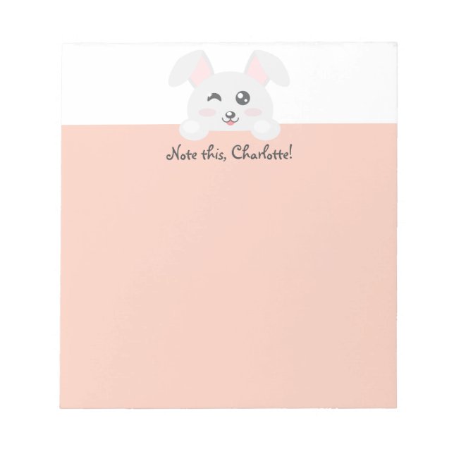 Bloc De Notas Animal Kawaii personalizado - Conejito (Frente)