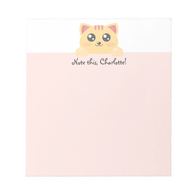 Bloc De Notas Animal Kawaii personalizado - Kitten (Frente)