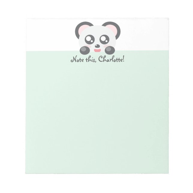 Bloc De Notas Animal Kawaii personalizado - Panda (Frente)