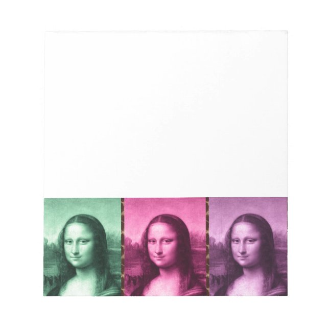 Bloc De Notas Animal Mona Lisa Imprimir púrpura rosa verde (Frente)