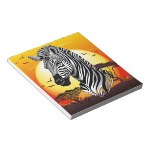 Bloc De Notas Animal silvestre de la sabana africana cebra