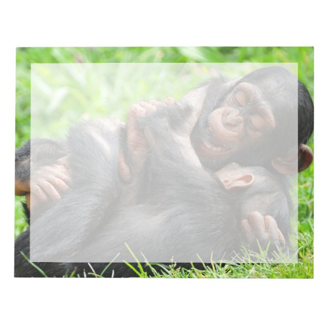 Bloc De Notas Animales de bebé más afectados | Dos jóvenes chimp (Frente)