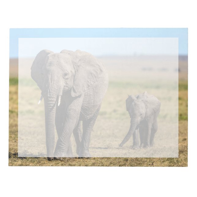 Bloc De Notas Animales de bebé más afectados | Madre e hijo elef (Frente)