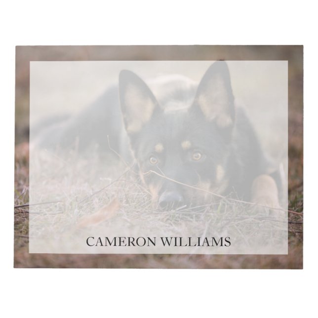 Bloc De Notas Animales de bebé más afectados | Pastor alemán (Frente)