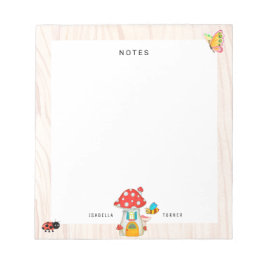 Bloc De Notas Animales de bosque de champiñones para hongos enca