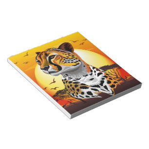 Bloc De Notas Animales salvajes de la costa africana Cheetah