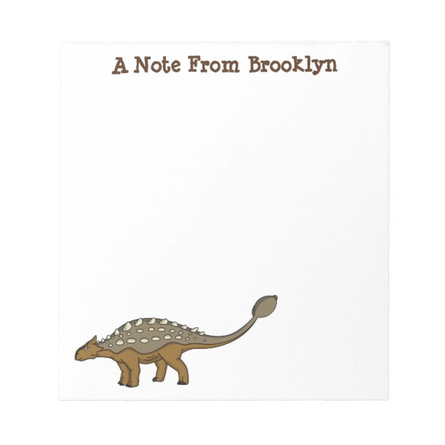 Bloc De Notas Ankylosaurus armoured dinosaur illustration (Frente)