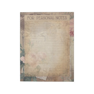 Bloc De Notas Antiguo ephemera botánica abstracta