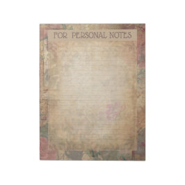 Bloc De Notas Antiguo y elegante ephemera floral abstracta