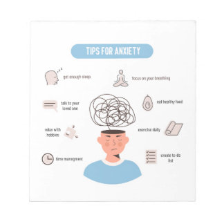Bloc De Notas Anxiety Tips Minimal Mental Health Art