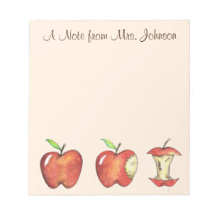 Bloc De Notas Apple para el profesor personalizado Red Delicious