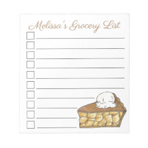 Bloc De Notas Apple Pie a La Mode Personalized Grocery List