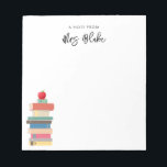Bloc De Notas Appreciación del profesor Libros Apple<br><div class="desc">Un regalo perfecto para los profesores,  con una pila de libros coloridos y manzanas.</div>