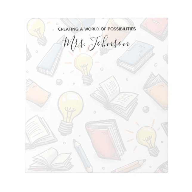 Bloc De Notas Apreciación creativa del profesor del patrón Doodl (Frente)