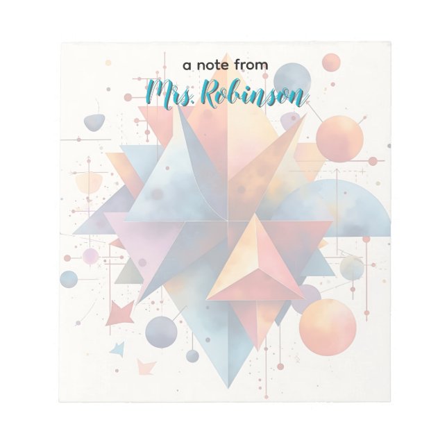 Bloc De Notas Apreciación del docente de formas geométricas colo (Frente)