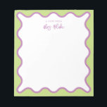 Bloc De Notas Apreciación del profesor Onda Verde Púrpura<br><div class="desc">Perfecto regalo para los profesores,  con frontera violeta y ondulada. Para una personalización más avanzada de este diseño,  por ejemplo,  cambiar el diseño,  el tamaño de letra o el tamaño del texto,  haga clic en el botón "PERSONALIZAR" de arriba. Por favor,  contáctame para cualquier pregunta.</div>