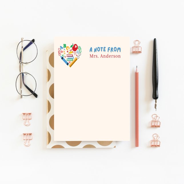 Bloc De Notas Apreciación del profesor Personalizado de Apple de (cute teacher notepad)