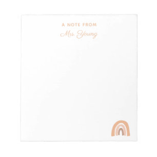Bloc De Notas Apreciación personalizada del profesor Boho Rainbo