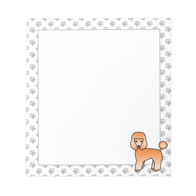 Bloc De Notas Apricot Toy Poodle Cute Cartojo Perro (Frente)