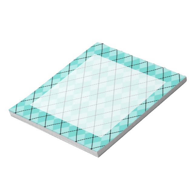 Bloc De Notas Aqua Argyle Notepad (Lado Izquierdo)