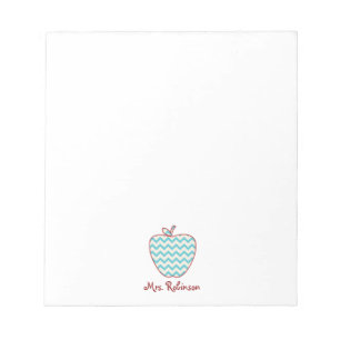 Bloc De Notas Aqua Chevron Apple Teacher