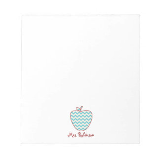 Bloc De Notas Aqua Chevron Apple Teacher