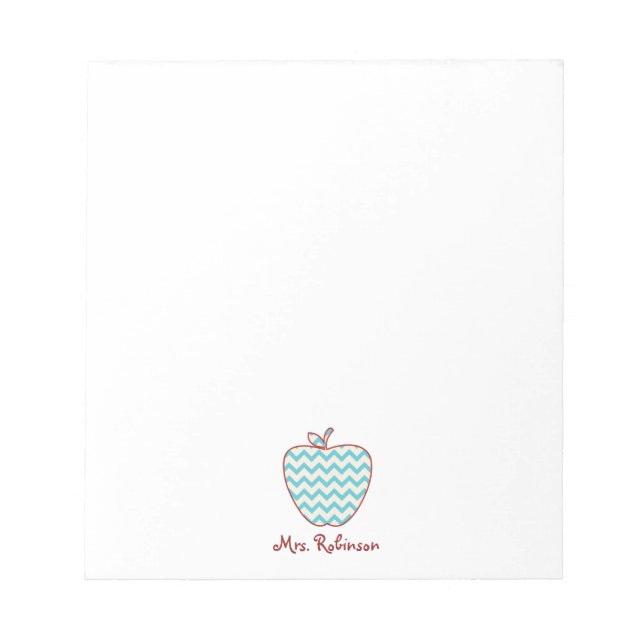 Bloc De Notas Aqua Chevron Apple Teacher (Frente)