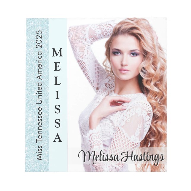 Bloc De Notas Aqua Glitz Pageant Autograph Small Notepad (Frente)