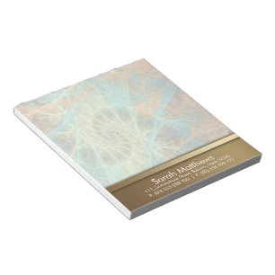 Bloc De Notas Aqua Orange Fractal Swirl Notepad