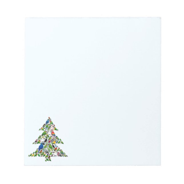 Bloc De Notas Árbol de Navidad de loros (Frente)