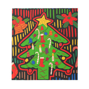 Bloc De Notas Árbol de Navidad Mola de la Isla de San Blas