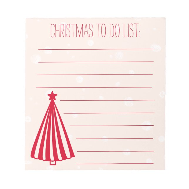 Bloc De Notas Árbol De Navidad - Navidades Cuidados Para Hacer B (Frente)